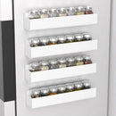PMMASTO Adhesive Acrylic Spice Rack Organizer for Wall with Nano Double Sided Tape, Spice Shelf Organization for Kitchen Cabinet Door/Pantry Door, Wall Mount Seasoning Rack (White - 4 Pack) by CozyNest Decor