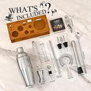 Bartender Kit Cocktail Shaker Set with Stand Bar Tool Bar Set for Drink Mixing Home Bartending Kit 17-Piece Bar Cart Accessories: Martini Shaker, Mixer Spoon, Jigger, Muddler, Strainer & Recipes Gifts by CozyNest Decor