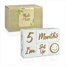 I'm Solid Wood Weekly Monthly Yearly Baby Milestone Age Blocks, Gender Neutral, Newborn Gifts & Keepsakes for Picture Props (5 Pcs/White) by TinyTreasures Baby Boutique