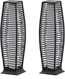 2 Pieces Outdoor Floor Lamp Weather-Resistant Outdoor Wicker Light Solar Powered Lantern Deck Lights for Patio Yard Garden by CozyNest Decor