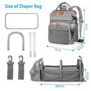 Jeryswet Baby Diaper Bags with Changing Station, Waterproof Large Capacity Diaper Bag Backpack for Moms Dads with USB Charging Port and Stroller Straps, Baby Shower Gifts, Grey by TinyTreasures Baby Boutique