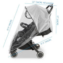 Clear Stroller Rain Cover, Universal Travel Weather Shield Breathable Baby Stroller Rain Cover for Windproof, Waterproof, Protect from Sun Dust Snow by TinyTreasures Baby Boutique