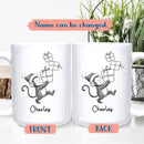 Personalized Monkey Accent Coffee Mug Gift For Dad Mom Daughter Son, Monkey Ceramic Coffee Cup 11Oz 15Oz, Customized Name Monkeys Teacup Gift For Birthday Christmas, Monkeys Lover White Travel Mug by TinyTreasures Baby Boutique