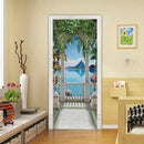 3D Door Stickers Murals - Landscape - Peel and Stick - Waterproof & Washable - Matt Finish - Modern Style - White - 34.6" x 78.7" - 2 Pieces by GreenHaven Gardens