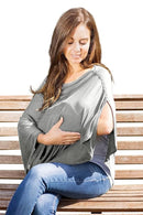 Byrd & Blume Maternity Nursing Cover Breathable Lightweight Breastfeeding Cover Wrap Shawl Scarf Poncho Full 360 (Gray, One size) by TinyTreasures Baby Boutique