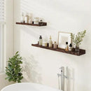 Floating Picture Ledge Shelves 36 Inch Solid Oak Wood Set of 2, Rustic Wall Storage Shelves with Lip, Kids Bookshelf, Photo & Picture Ledge Shelves for Bedroom, Living Room, Kitchen by CozyNest Decor