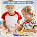 Wooden Montessori Number Blocks for Toddlers, Counting Peg Board for Kids Age 3 4 5,Preschool Learning Toys,Ideal for Kids 3 4 5 Years Old by TinyTreasures Baby Boutique