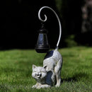Laughing Cat Figurine with Solar-Powered LED Light, 15.7 Inches Tall Marble, Perfect for Gift Garden Decor or Housewarming for Cat Lovers. by GreenHaven Gardens