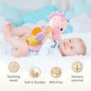 Sumobaby Infant Baby Musical Stuffed Animal Activity Soft Toys with Multi-Sensory Crinkle, Rattle and Textures, for Tummy Time Newborn 0-3-6-12 Months Girls,Seahorses, Pink by TinyTreasures Baby Boutique