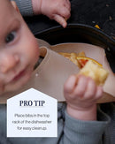 Lalo The Bib - Waterproof, Non-Toxic Silicone Baby Bib with Adjustable Neck Band & Silicone Food Pouch Catcher, Set of 2 by TinyTreasures Baby Boutique