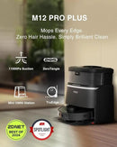 Yeedi M12 PRO+ Robot Vacuum and Mop, 11000Pa Strong Suction, ZeroTangle Technology, TruEdge Deep Mopping, Auto Mop Washing/Drying, Auto-Lift Mopping, Mini Omni Station, Black by CozyNest Decor