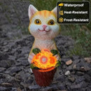 YODY Solar Garden Statues Outdoor Decor- Yard Decorations for Patio, Balcony, Backyard, Lawn Ornaments - Cat Statue with Flower Pot- Unique Cat Lover Gifts for Mom, Grandma, Women by CozyNest Decor