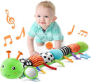 LIGHTDESIRE Baby Toys Musical Caterpillar,Infant Toys Stuffed Animals with Ruler Design,Mirror,Pull String&Ring Bell,Baby Teething Toy for Tummy Time Toy Newborn Boy Girl 3 6 12 Months(Grass Green) by TinyTreasures Baby Boutique