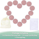 wegreeco Nursing Breast Pads (14 Pack) + Laundry Bag & Travel Storage Bag, 4.7 inch - Washable & Reusable Breastfeeding Nursing Pads (Mild Pink, Large, Contoured & Plain Shape) by TinyTreasures Baby Boutique