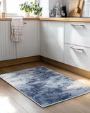 Amada Washable Entry Rug, 2x3 Modern Abstract Rug with Short Pile and Non-Slip Backing, Small Rug with Abstract Pattern for Entryway, Kitchen and Living Room, Dark Blue by TinyTreasures Baby Boutique