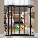 HOOEN Narrow Baby Gate for Stairs - 29 to 34 Inch Wide with Door, Metal Tension Pressure Mounted Child Safety Gate by TinyTreasures Baby Boutique