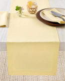 Solino Home Linen Table Runner 120 Inches Long - 100% Pure Linen Golden Straw Dining Table Runner 14 x 120 Inch for Fall, Autumn, Thanksgiving - Fete by CozyNest Decor