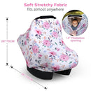 Rquite All-in-1 Car Seat Cover Baby, Carseat Covers for Girl Boy, Stretchy Soft Infant Car Seat Cover, Multi-use Baby Carrier Cover, Car Seat Canopy, Stroller Sun Shade, Nursing Breastfeeding Cover by TinyTreasures Baby Boutique