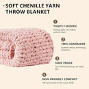 L'AGRATY Chunky Knit Blanket Throw - Soft Chenille Yarn Throw Blanket 60x80: Handmade Thick Cable Knit Crochet Blanket - Large Knit Blanket Chunky Rope Knot Throw Blanket for Couch Sofa Bed Home Decor by CozyNest Decor