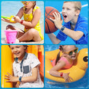 Waterproof Air Tag Bracelet for Kids (2 Pack), Soft Nylon Hidden Air Tag Wristband Full Cover Lightweight GPS Tracker Holder Compatible with Apple AirTag Band for Toddler Child (Deep Rainbow/Blue) by TinyTreasures Baby Boutique