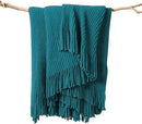 lifein Throw Blanket for Couch, Soft Boho Decor Bed Throw,Cozy Teal Knitted Chenille Small Farmhouse Lightweight Throw for Spring(Teal,50 * 60") by CozyNest Decor