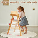 Solid Wood high Chairs for Toddlers,High Chair Grows with Kid for Dining, Study Chair for Children, Light Brown by TinyTreasures Baby Boutique