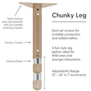 FDP Rectangle Activity School and Classroom Kids Table (30 x 72 inch), Chunky Sand Toddler Leg, Adjustable Height 15-24 inches - Maple Top and Maple Edge by CozyNest Decor