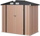 Aoxun 6'x4' Outdoor Storage Shed with Base Galvanized Steel Metal Garden Shed for Patio, Lawn & Garden(Brown, 6' x 4'W/Base) by GreenHaven Gardens