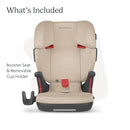 UPPAbaby Alta V2 High Back Booster Seat/Seven-Position, Active Support Headrest for Growing Children/SecureFit Integrated Belt Guide + Positioner/Cup Holder Included/Kavneer (Almond Mélange) by TinyTreasures Baby Boutique