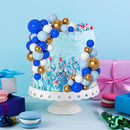 75 Pieces Cake Balls Topper Decorations Foam Cupcake Topper Mini Balloon Cake Topper Balls Cake Picks for Cake Deco Birthday Party Wedding（Dark Blue,Blue, Gold, White） by TinyTreasures Baby Boutique