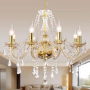 Modern Elegant 8 Lights K9 Crystal Glass Chandelier Golden Pendant Ceiling Lighting European Style for Dining Living Room Bedroom Transparent, 8 E12 Bulbs Required by CozyNest Decor