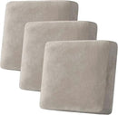 H.VERSAILTEX Velvet Stretch Couch Cushion Cover Plush Cushion Slipcover for Chair Loveseat Sofa Cushion Furniture Protector Seat Cushion Sofa Cover (3 Piece XL Sofa Cushion Covers, Oatmeal) by CozyNest Decor