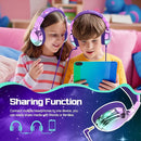 QearFun Kids Headphones Wired with Mic, 85/94dB Safe Volume Limit, Foldable Over Ear, Tangle-Free Cord & Sharing Port, Wired On-Ear Headset for School, Chromebook, Tablet, Travel - Boys & Girls by TinyTreasures Baby Boutique