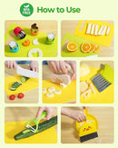 Kids Kitchen Knife Set, 15 Pcs BPA Free Montessori Kitchen Tools for Toddlers' Real Cooking, Include Knives, Crinkle and Sandwich Cutters, Peeler, Cutting Boards, Cleaning Tools for 3+ Birthday Gift by TinyTreasures Baby Boutique