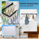Gezen Clothes Drying Rack, Wall Mounted Drying Rack Clothing Retractable, Foldable Clothes Hanger Rack with 24 Hooks for Laundry Room Organization and Storage, Space Saving, Collapsible, Quad-Fold by CozyNest Decor