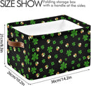 Storage Basket St Patrick's Day Cube Storage Bins Organizer Bag Collapsible Closet Shelf Baskets with handle for Baby Cloth Pet Toy Book 14.2×10.2×8.3 IN by TinyTreasures Baby Boutique