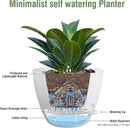 12 inch Large Self Watering Pots for Indoor Outdoor Plants, Plant Pots with Mesh Drainage Holes for Garden House Plants, Plastic Planters with Reservoir for Flower Plants, White by GreenHaven Gardens