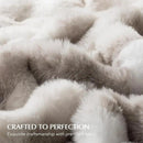 EVERGRACE Ultra Soft Luxury Fluffy Ridgeline Faux Rabbit Fur Throw Blanket, Thick Warm Bubble Throw for Bed, Cozy Plush Reversible Blankets for Couch, Chair, Sofa, Light Grey, 50x60 Inches, 870 GSM by CozyNest Decor