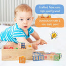 Joqutoys ABC Wooden Building Blocks for Toddlers 3 Large, 40 PCS Alphabet & Number Stacking Blocks with Storage Tray, Montessori Educational Learning Toys for Boys Girls Kids Gifts 1.65" by TinyTreasures Baby Boutique