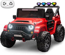 24V 2 Seater Ride On Truck with Remote Control 4WD Electric Car for Kids Ride On Car Battery Powered Ride On Toy Car with Music Player, LED Lights, Bluetooth, Rear Shock Absorber, Red by TinyTreasures Baby Boutique