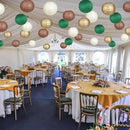 Paper Lanterns Green Brown Gold Round Hanging Chinese Lanterns for Birthday Party Gender Neutral Woodland Baby Shower Decorations Pack of 12 by CozyNest Decor