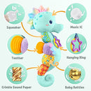LIGHTDESIRE Baby Toys Musical Seahorse,Infant Stuffed Animal Toys with Crinkle and Rattles,Soft Sensory Toys with Textures for Tummy Time Newborn Boys Girls 0 3 6 12 Months(Blue) by TinyTreasures Baby Boutique