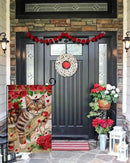 BLKWHT Valentines Cat Garden Flag 12x18 Vertical Double Sided Red Roses Spring Farmhouse Holiday Outside Decorations Burlap Yard Flag BW757 by GreenHaven Gardens