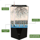 Dexceder 24 Inches Tall Self Watering Planter Diamond High Gloss Indoor Outdoor, Thickened Rhombus Large Floor Standing Flower Plant Pot with Water Level Indicator (Black) by CozyNest Decor