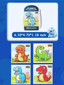 16-Piece Rotating Puzzles for Kids 4-6, Toddlers Puzzles 2-4, Road Trip, Airplane Activities Game, Travel Toys - Brain Teaser, Fine Motor Skills - Birthday Gifts Boys Girls - Dinosaur by TinyTreasures Baby Boutique