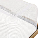 Portable Mesh Harvest Basket - Natural Bamboo Handle Foldable Organizer for Kitchen, Garden & Picnic | Ventilated Storage Bin with Rust-Proof Wire, Space-Saving Farmhouse Decor (White) by GreenHaven Gardens