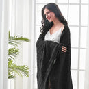inhand Knitted Throw Blankets for Couch and Bed, Soft Cozy Knit Blanket with Tassel, Black Lightweight Decorative Blankets and Throws, Farmhouse Warm Woven Blanket for Men and Women, 50"x60" by CozyNest Decor