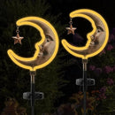 Solar Outdoor Garden Lights - Outdoor Decor Butterfly Neon Lamp Patio Path Decor(2 Pack) (Copper Moon) by GreenHaven Gardens