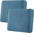 H.VERSAILTEX Super Stretch Individual Seat Cushion Covers - Sofa & Couch Cushion Slipcover Sets - Thick Jacquard Textured Twill Fabric (2 Piece Large, Dusty Blue) by CozyNest Decor