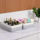 Large Shallow Organizing Baskets 15x11x5.1 Inches - Rope Woven Storage Bins for Bathroom, Shelves, Cube Closet, Gradient Grey 2 Packs by CozyNest Decor